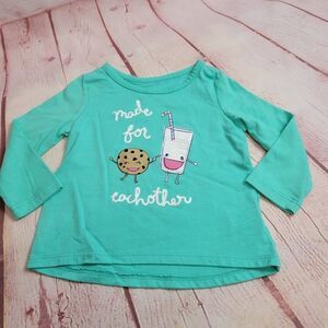 Okie dokie cookies n milk shirt 9 mo
